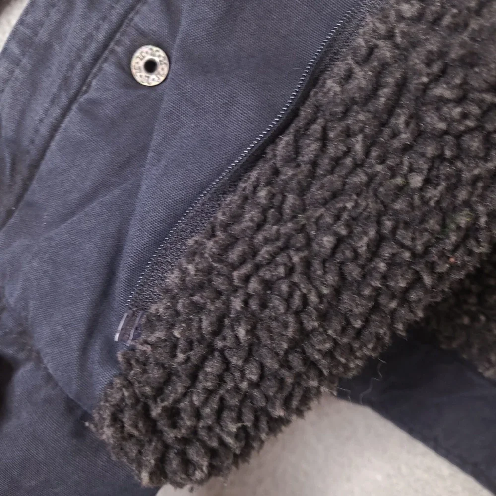 Levis Jacket Mens Small‎ Navy Blue Sherpa Lined Utility Grunge (Zipper Broken)